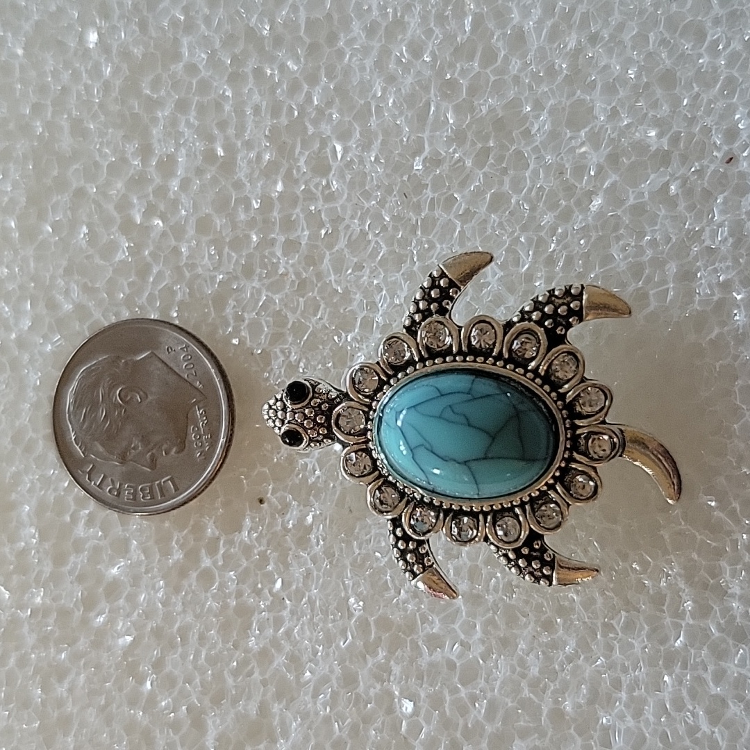 Ginger Snap Costume Jewelry Button Magnolia Vine Turtle